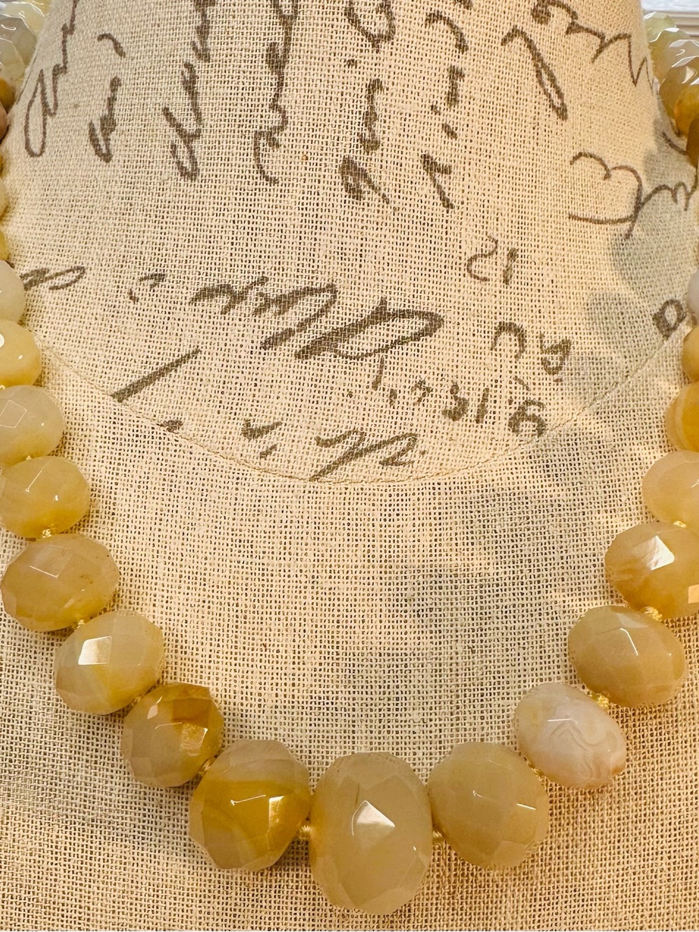 Coldwater Creek Yellow Quartz Beaded Necklace Faceted Gemstone Warm Gold Tone - Picture 3 of 8